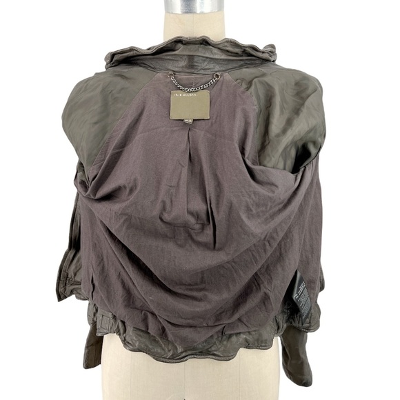 Muubaa Nassau Leather Biker Jacket in Storm Grey Moto Leather Jacket Size US 8 - Picture 4 of 13